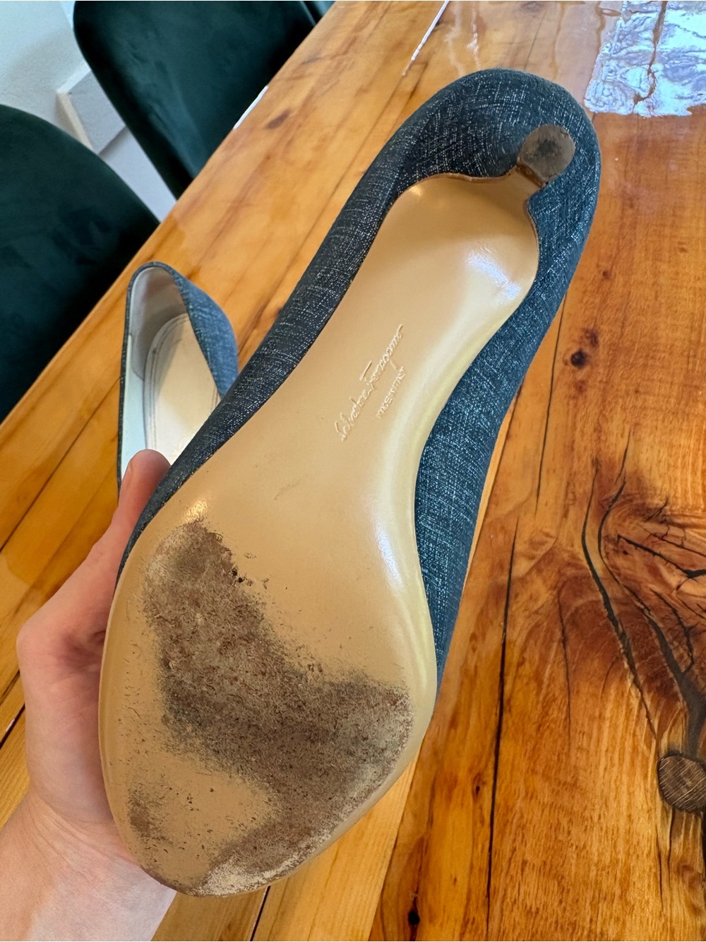 Salvatore Ferragamo Carlden Pumps | Size 9 | Blue | Box & Dust Bag | Italy - Picture 6 of 12